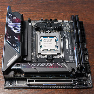 "The fully assembled motherboard with SSD, RAM and CPU"