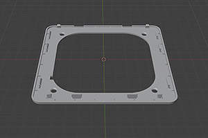 "Custom _NUC 12 Pro_ lid model with fan hole made in _Blender_"